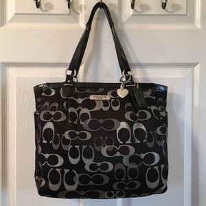Large Coach Tote Handbag & Matching Wristlet